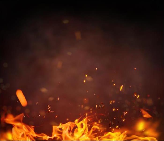 Upclose image of the flames of a fire